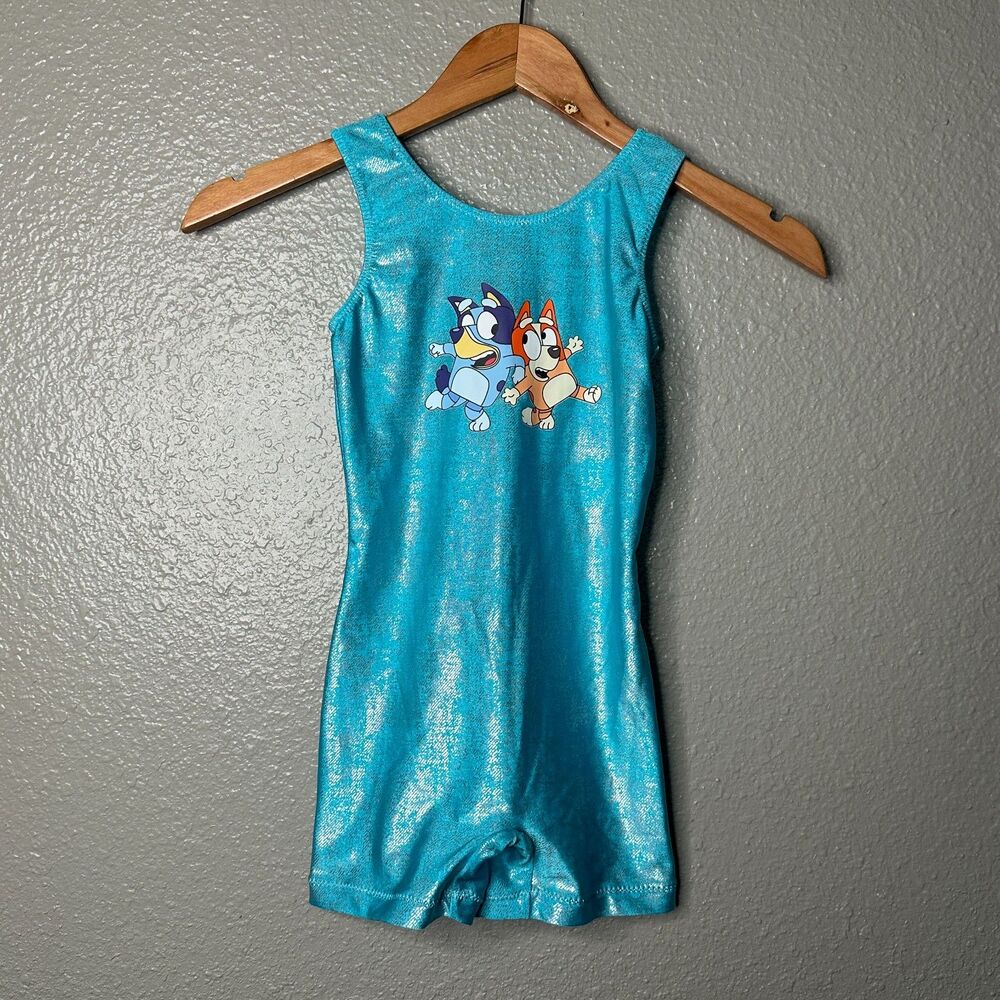 Bluey and Bingo Tumblewear Leotard biketard Shiny blue Size 6
